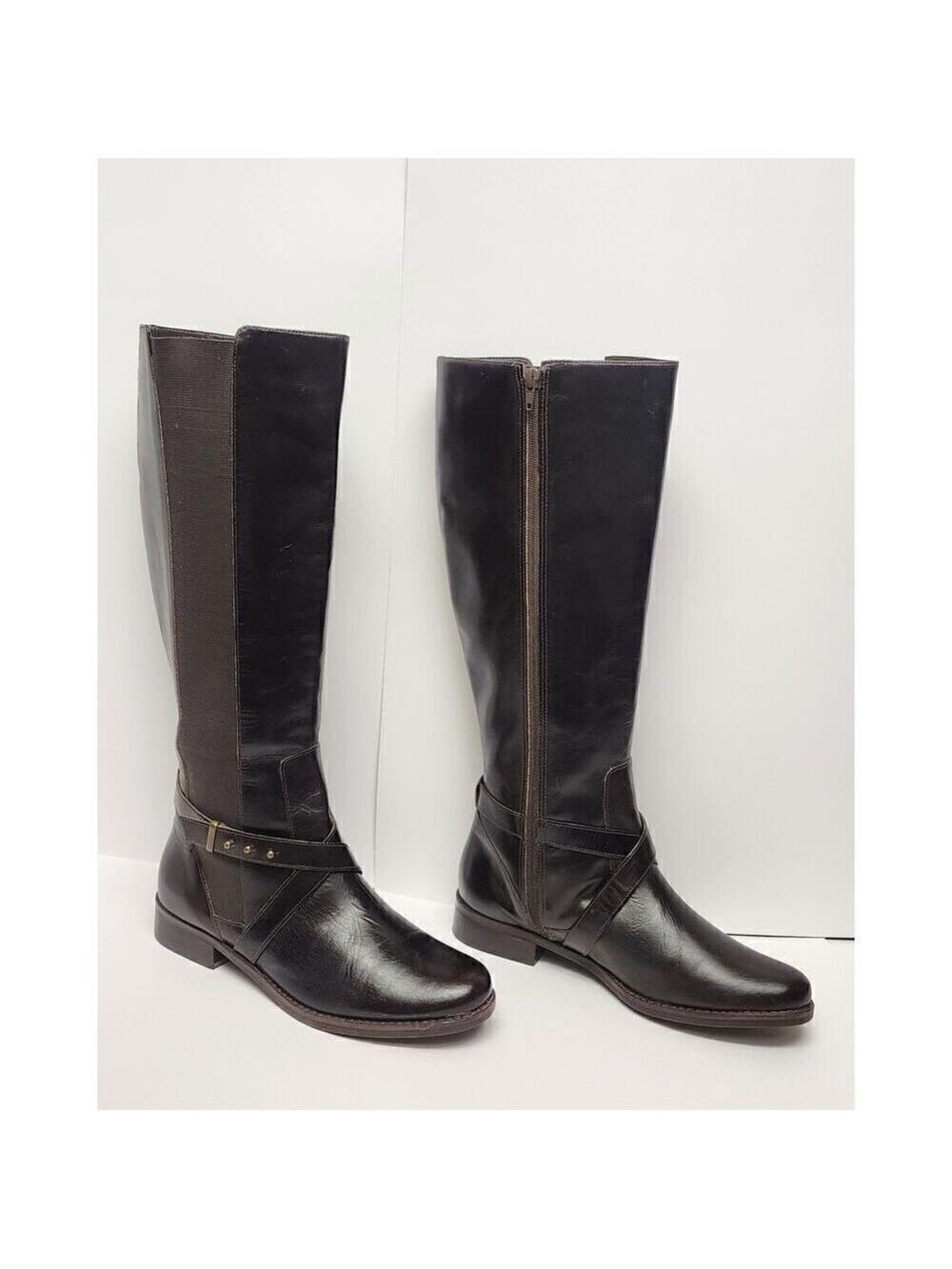 Steven By Steve Madden Women's Brown Leather Tall Riding Boots Size 9.5 Wide